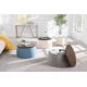 Round Ottoman Set with Storage, 2 in 1 Combination, Round Coffee Table Ottoman with Storage, Square Foot Rest Footstool for Living Room Bedroom Entryway Office, Blue