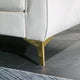 Chesterfield Sofa Modern Tufted Velvet Upholstered Sofa Couch with Flared Arms and Y-shape Golden Metal Legs Velvet Sofa for Living Room Furniture Hold up to 1000 Pound, White
