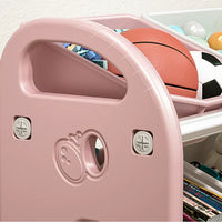 Toy Storage Organizer for Kids, Multi-Purpose Storage Bins with 3-Tier Design and 6 Removable Plastic Bins, Classroom Storage Cabinet for Playroom Daycare Bedroom, Pink