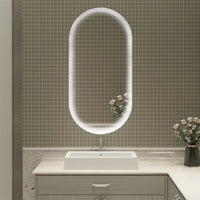 LED Bathroom Vanity Mirror, Wall Mounted Smart Mirror Dimming Lighted Mirror with Anti-Fog & Bluetooth Speaker, 18*35'' Wall Mounted Smart Mirror with Memory Function, Horizontal & Vertical, Silver