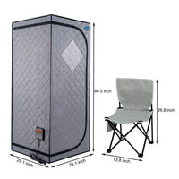 Full-Size Portable Infrared Sauna with Panels,FCC Certified, Infrared Sauna tent–Personal Home Spa&Heating Foot Pad, Controller, Foldable Chair and Reading Light, Effortless Installation, Rapid