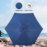7.5 FT Patio Umbrella with Push Button Tilt & Crank,Outdoor Table Umbrella with 1.5" Aluminum Pole,Market Umbrella with 6 Durable Metal Ribs, Polyester Parasol for Patio,Garden,Deck,Backyard,Poolside