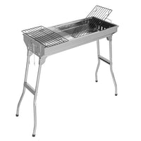 Portable Charcoal Grill, Stainless Steel Foldable Cooking Kabob Barbecue Grill with Tongs and Grilling Boards, Outdoor BBQ Grill for Camping Hiking Picnics Garden Beach Party(27.95x12.99x27.56inch)