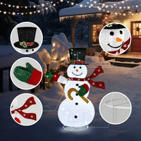 4ft Lighted Pop-Up Snowman,Large Christmas Holiday Decoration with 100 LED Lights,Top Hat,Scarf,Pop-up Snowman Ornaments for Outdoor Lawn Yard Xmas Decor