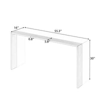 Modern Console Table for Entryway, Minimalist Style Sofa Table with Color-blocked for Living Room, Hallway, Office (Brown+White)