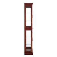 6 Tier Curio Cabinet Lighted Curio Display Cabinet with Door, Sturdy Curio Cabinet with Adjustable Shelves and Mirrored Back Panel, Tempered Glass Doors, E26 Light Bulb Not Included, Walnut