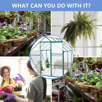 6 x 8FT Large Greenhouses for Outdoors, 8mm Thick Polycarbonate Heavy Duty Aluminum Green House Kit with Adjustable Roof Vent, Rain Gutter and Sliding Door for Backyard, Garden, Green