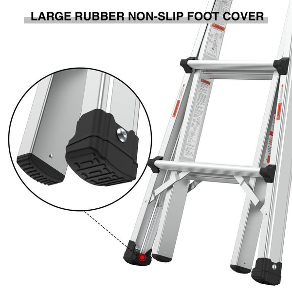 Aluminum Telescoping Extension Step Ladder,Non-Slip Ladder,Multi-Purpo ...