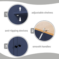 TRIPLE TREE 71.3" High Freestanding Kitchen Pantry, Large Cupboard Storage Cabinet with 2 Drawers, Adjustable Shelves and Door Shelves, Pantry Storage Cabinet for Kitchen, Dining Room, Blue