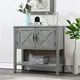 Farmhouse Coffee Bar Cabinet with Storage,Wood Buffet Sideboard Cabinet with 2 Doors and Open Bottom Shelf,Entryway Accent Cabinet Console Table for Living Room Dining Room Hallway,Antique Gray