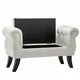 40"Storage Bench for Bedroom,End of Bed Bench with Rolled Arms,Velvet Button Tufted Storage Bench Sofa Stool with Nailhead,Long Storage Bench Ottoman Bench for Entryway Living Room,Beige