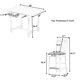 5-Piece Wood Counter Height Kitchen Furniture Set with 4 Upholstered Chairs,Mid-Century Farmhouse Dining Table Set,Dining Table with 2 Storage Drawers and Turned Legs (White)