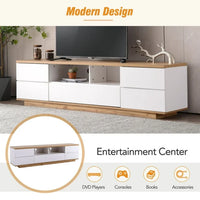 80 inch Modern TV Stand,Media Console Entertainment Center with Door Storage and Open Shelf,TV Console Table,Modern TV cabinet for living room,Bedroom,White