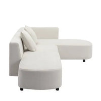 Home Modular Sectional Sofa, Luxury Modern Living Room Upholstery Sofa Couch with 2 Pillows, U Shaped Couch with Chaise Fabric Sofa Couch for Living Room, Apartment, Office, Beige