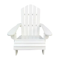 Kids Adirondack Lawn Chairs with Wide Armrest and Wood Frame, Foldable Lounge Chair with Adjustable Backrest, Plastic Chairs with Curved Seat for Patio, Deck, Yard, Garden, White