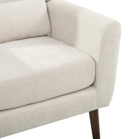 37.6 Inch Chenille Accent Chair, Modern Wing Chair with Upholstered Cushion and Pillow, Comfy Lounge Armchair for Living Room, Bedroom, Office, Beige
