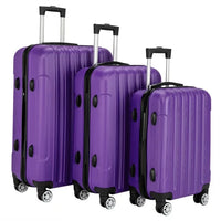 3 Pieces Luggage Sets, Expandable Large Capacity Traveling Storage Suitcase, Hardside Lightweight Durable Suitcase Sets with Spinner Wheels and TSA Lock, 20in/24in/28in, Purple