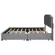 Queen Size Platform Bed with 4 Storage Drawers, Upholstered Velvet Bed Frame with Classic Headboard, Wood Slat Support, No Box Spring Needed, Gray