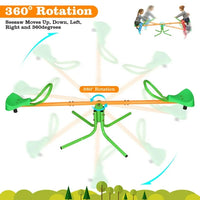 Kids Seesaw, 360 Degree Rotation Outdoor Kids Spinning Seesaw Sit and Spin Teeter Totter, 176 Lbs Heavy Duty Kids Outdoor Playground Equipment Swivel Teeter Totter for Home, Backyard, School