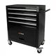 Multifunctional Rolling Tool Cart, Tool Cart with 4 Drawers, Storage Space on Bottom, Lockable Wheels, Mobile Workshop Tool Trolley for Mechanic, Warehouse, Garage, Workshop (Black)