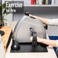 Mini Exercise Bike, Under Desk Bike Pedal Exerciser, Portable Foot Cycle Arm & Leg Peddler Machine with LCD Screen Displays, Home Use Hands and Feet Trainer