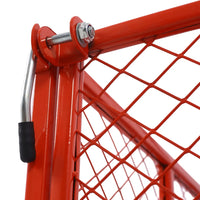 Steel Garden Cart,Wagon Cart with Removable Mesh Sides to Convert into Flatbed,Metal Wagon for Garden,Farm,Yard,3 cu ft,550 lbs Capacity,Red