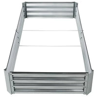 Galvanized Raised Garden Bed Kit, Large Heavy Metal Raised Garden Beds for Vegetables Flowers Herbs, Outdoor Square Planter Raised Garden Boxes Steel Kit, 6×3×1FT, 2PCS, Silver