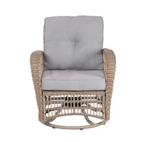Single Outdoor Rattan Rocker Chair, 360 Degree Patio Swivel Glider Chair with Removable Cushion Cover, Outdoor Rocking Swivel Chair for Outside Deck Porch Garden, Slide Back and Forth
