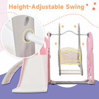 5 in 1 Toddler Swing and Slide Set with Climber, Kids Playground Climber Slide Playset with Safety Belt, Armrest, Basketball Hoop, High Adjustable Baby Swing Set for Indoor Outdoor Backyard, Pink (4.5) 4.5 stars out of 95 reviews 95 reviews