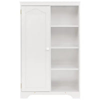 Kids Wardrobe Closet, 51"H Wardrobe Cabinet with 1 Door and 3 Shelves, Floor Storage Cabinet with Hanging Rod, Bedroom Armoire Clothes Organizer for Kids, with Anti-falling Hardware, White