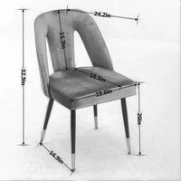 Velvet Dining Chair Set of 2, Contemporary Velvet Leisure Chair with Nailheads and Gold Tipped Black Metal Legs, Nailheads Dining Chair,Contemporary Side Chairs, for Dining Room Living Room, Orange