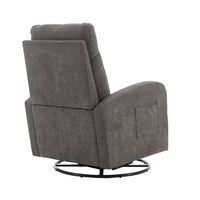 Gliding Recliner Rocker,360°Swivel Glider Modern Nursery Glider Recliner Chair Upholstered Plush Seating Glider,Swivel Glider Chair Nursery Chair Reclining Sofa Chair for Living Room Office,Dark Gray