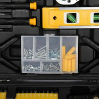 198 Piece Tool Set General Household Hand Tool Kit with Plastic Toolbox Storage Case Yellow