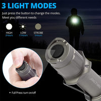 LED Flashlights, Rechargeable Flashlights 744 High Lumens, IPX8 Waterproof Aluminum Tactical Flashlights, Bright Small Flash Light for Outdoor/Camping/Hiking, 3500mAh Japan SANYOO Battery, USB Cable