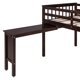 Twin Size Loft Bed with Removable Desk,Solid Wood Loft Bed Frame with Ladder and Safety Guardrail,Multifuctional Low Loft Bed for Girls Boys,Espresso