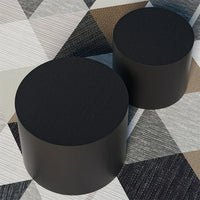 Nesting Coffee Table Set of 2, Round MDF Coffee Tables, Modern Luxury Side Tables Accent End Table for Small Space Living Room Apartment, Matte Black