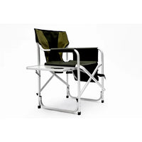 Portable Folding Chair with Side Table and Storage Pocket,Foldable Camping Chair Directors Chair with Heavy Duty Steel Frame,for Beach, Fishing,Trip,Picnic,Lawn