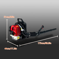 Leaf Blower, Snow Blower, 52CC,530CFM,175MPH ,2 Stroke Air Cooling Gasoline Backpack Leaf Blower, Backpack Blower, Snow Blower for Garden, EPA Compliant, Red