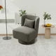 Swivel Accent Chair with Plump Pillow, Swivel Chairs for Living Room, 360 Swivel Comfy Accent Sofa Chair Club Chair, Upholstered Teddy Leisure Chair for Bedroom Living Room Lounge Hotel Office, Gray