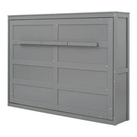Full Size Mobile Murphy Bed Wall Bed Chest Versatility Bed, Wood Murphy Bed Wall Bed Frame, Foldable Platform Bed Folded into Cabinet, Folding Bed Cabinet Bed, Bedroom Furniture, Gray