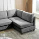 Modern Convertible L Shape Sectional Sofa,Corduroy Fabric Comfortable Sectional Couch,Multi-person Combination Sofa for Living Room,Home,Apartment,Dark Gray