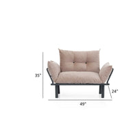 Futon Sofa Bed, Lounge Memory Foam Sleeper Couch for Living Room, Convertible Modern Chenille Sofa for Compact Living Spaces, 49" W (Beige)