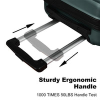 Luggage Sets with Expandable ABS Hardshell, 3pcs Clearance Luggage Hardside, Lightweight Durable, Suitcase Sets, Spinner Wheels Suitcase with TSA Lock 20in/24in/28in, Dark Green