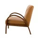 PU Leather Accent Chair, Mid-Century Modern Armchair with Solid Wood Legs, Reading Leisure Chair with High Back, Upholstered Living Room Chairs for Bedroom Waiting Room Sunroom, Camel