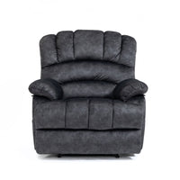 Large Manual Recliner Chair,Velvet Fabric Upholstery Recliner Chair with Metal Frame,Extra Wide Recliner Single Sofa Chair for Living Room,Gray