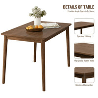 Rubber Wood Dining Table Set with 2 Benches, 3-Piece Modern Kitchen Table Set with Sleek Wood Board for 4, Simple Space Saving Dinette Set of 3, Scratch and Wear Resistant, Walnut