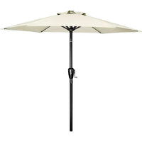 7.5ft Patio Umbrella, Outdoor Umbrella, Patio Market Table Umbrella with Push Button Tilt and Crank, 6 Sturdy Ribs for Garden, Lawn, Deck, Backyard & Pool, Beige