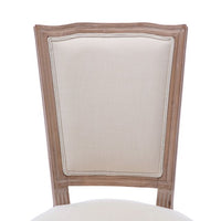 Set of 2 French Style Upholstered Kitchen Dining Chair Mid Century Modern High Back Chair with Padded Seat for Dining Room/Living Room/Kitchen/Restaurant, Stable and Durable, Beige