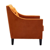 ARCTICSCORPION Accent Armchair Living Room Chair with Nailhead Trim Upholstered and Plush Cushion, Modern Accent Arm Club Chair, Tub Barrel Chair for Living Room, Bedroom, with Solid Wood Legs, Orange
