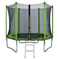 Trampolines 8FT Recreational Trampoline with Enclosure Net, Outdoor Trampoline for Kids and Adults with Spring Pad, Jumping Mat & Ladder(Green)